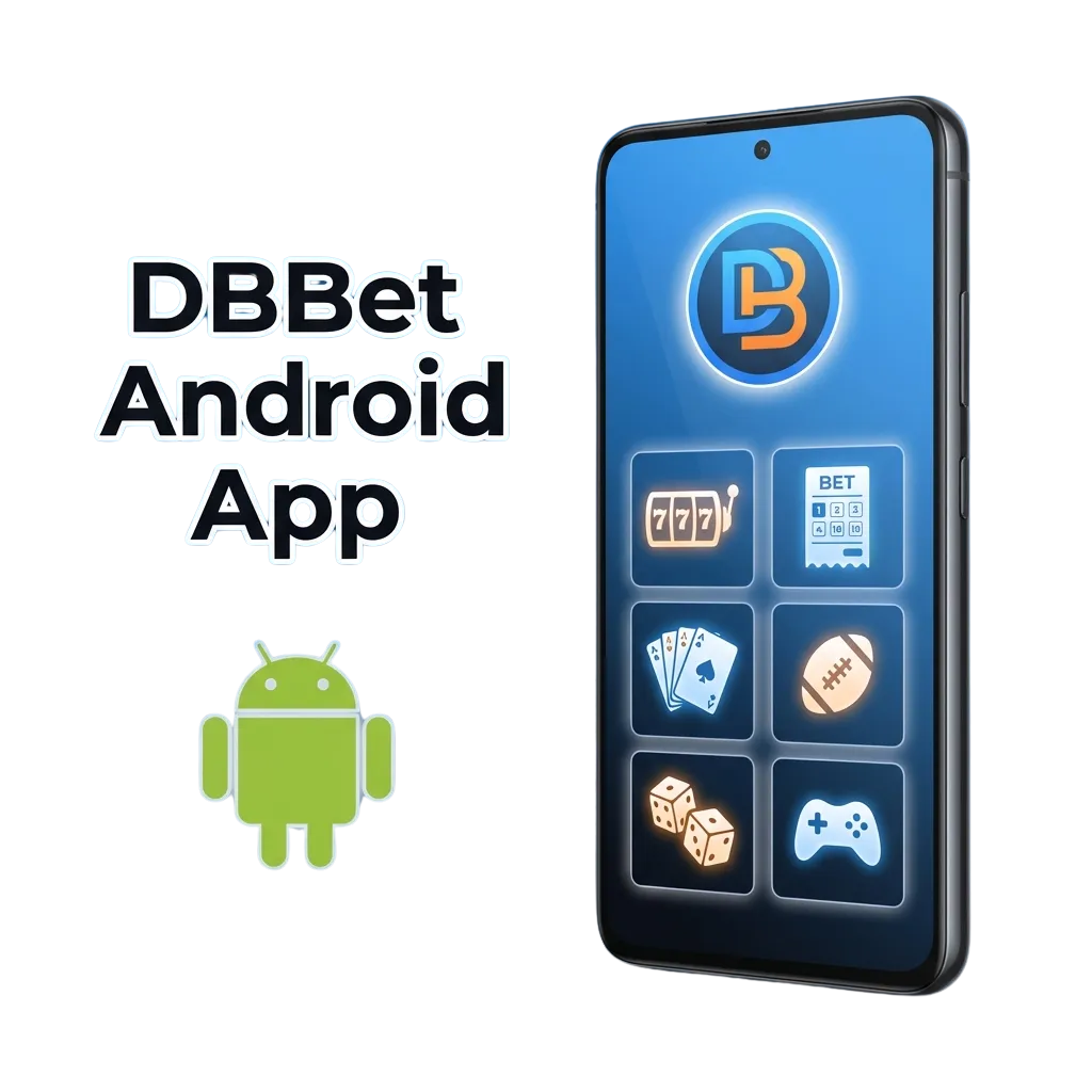 Smartphone screen showing the DBBet Android app for sports betting and casino games in Bangladesh