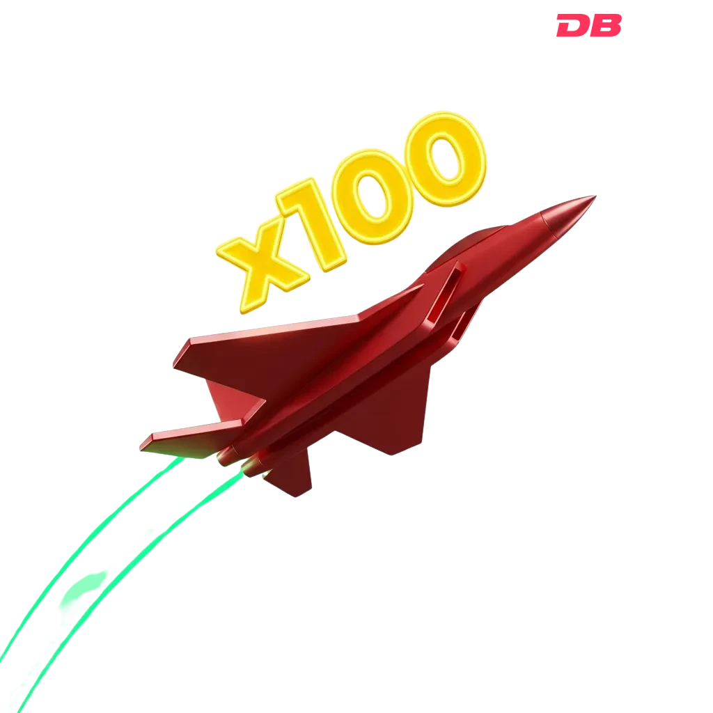 DBBet Aviator game screen with red plane, rising multiplier, betting controls, and welcome bonus offer banners