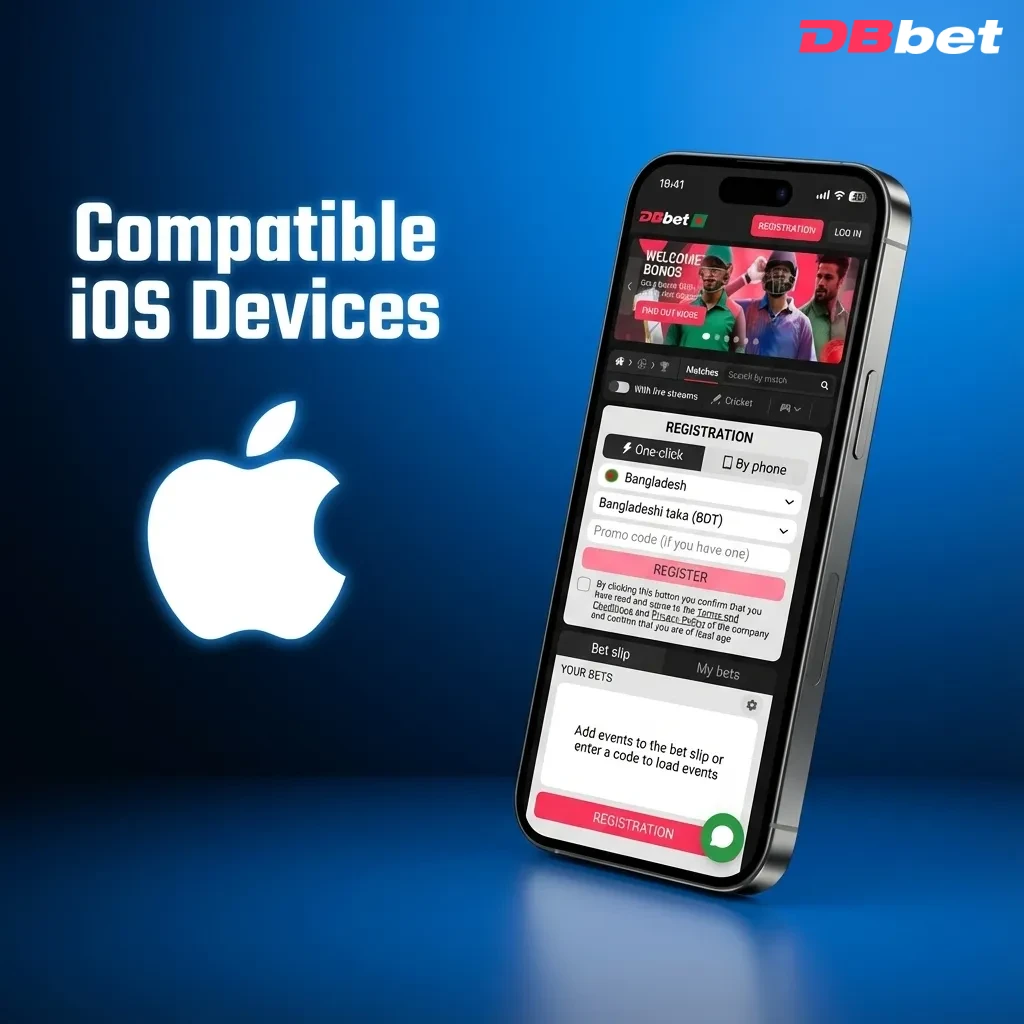 Graphic listing compatible iPhones and iPads for smooth DBBet iOS app use in Bangladesh