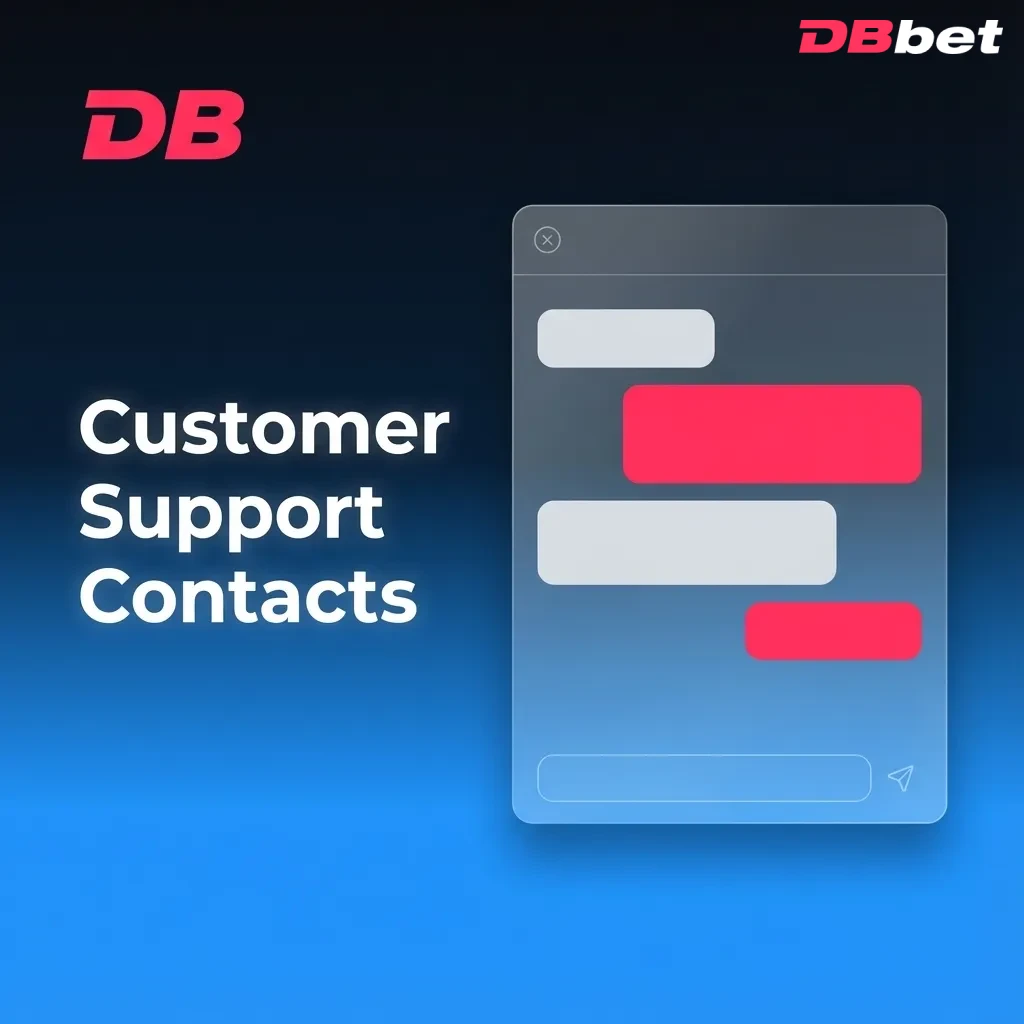 Infographic showing DBBet customer support options: live chat, email, phone, and messaging apps for payment help.