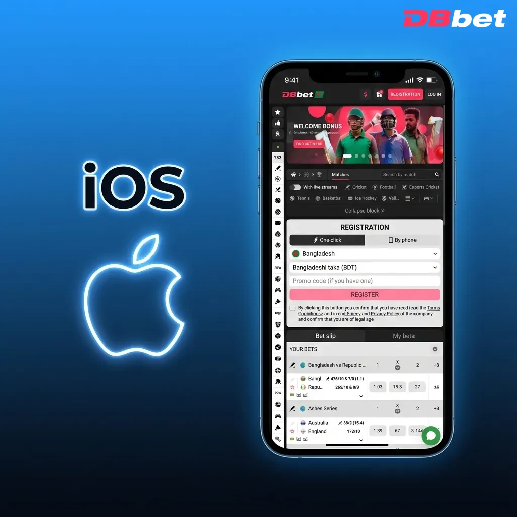iPhone screen showing Safari “Add to Home Screen” steps to create a DBBet shortcut that works like a native iOS betting app