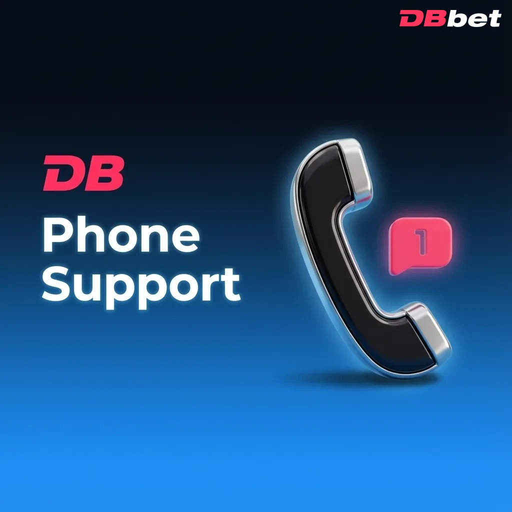 Illustration of a person calling DBBet 24/7 phone support for urgent betting or account issues, with a headset agent assisting