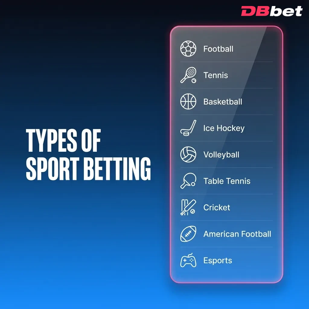 DBBet Bangladesh sports betting banner featuring cricket, football, kabaddi, tennis and basketball icons with betting markets