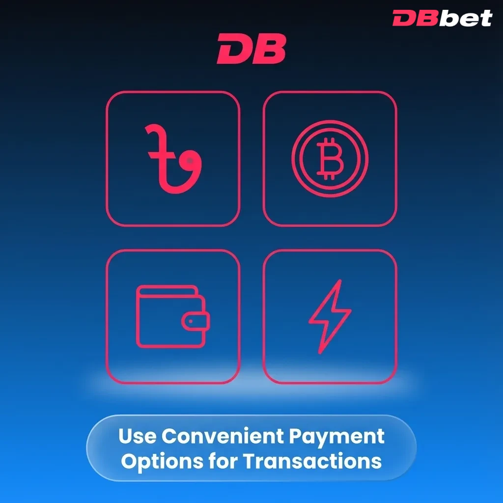 DBBet payment methods screen showing cards, e‑wallets, bank transfer, vouchers, and crypto icons for Bangladesh users