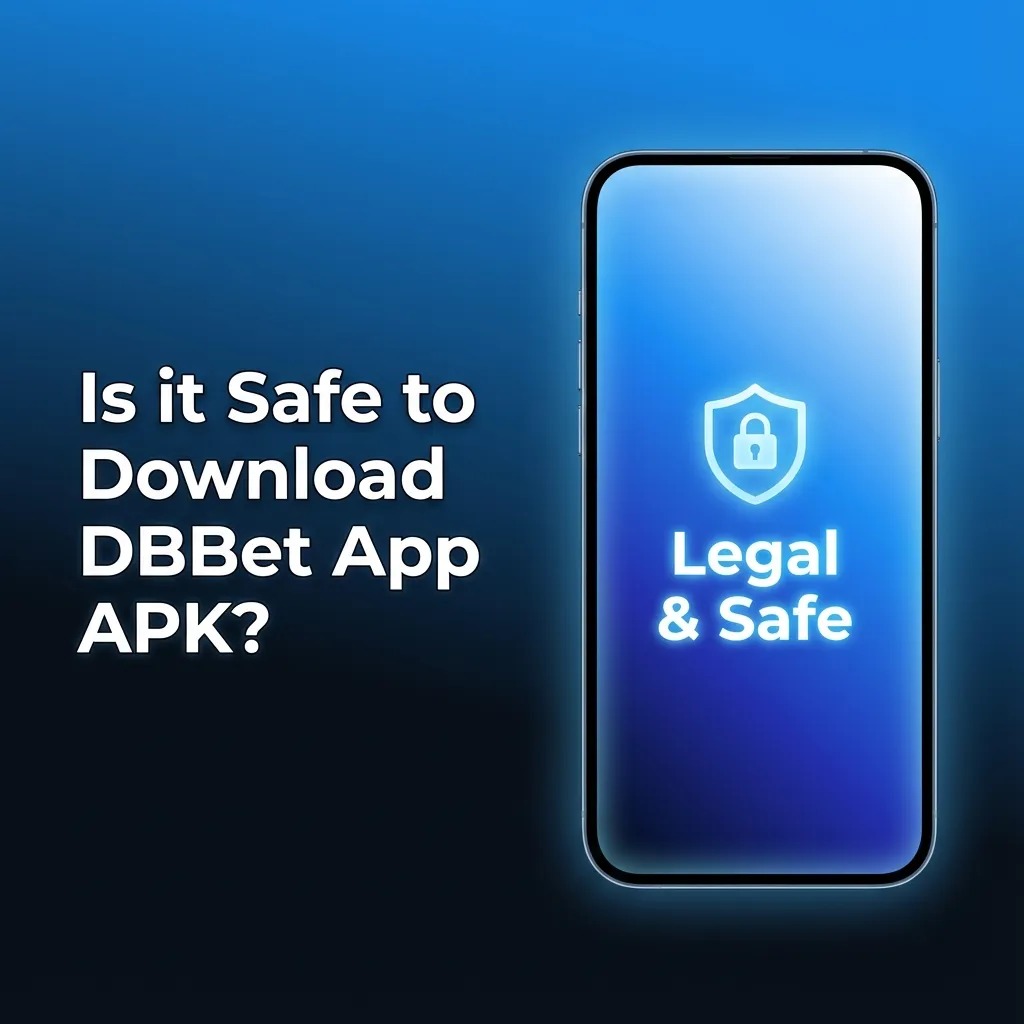 Illustration promoting the safety of downloading the DBBet app APK, highlighting licensing and encrypted data protection