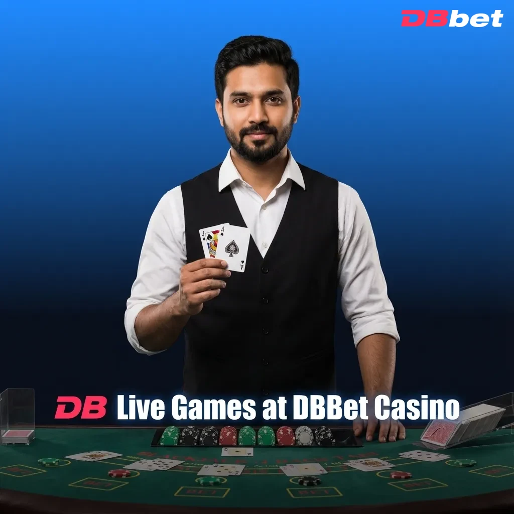 Collage of live casino tables showing roulette, baccarat, blackjack, poker, TV games and local favourites at DBBet Casino