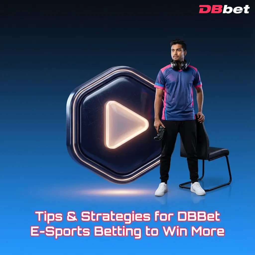 Infographic on DBBet esports betting tips: bankroll management, research, odds comparison, specialisation, tracking, and discipline