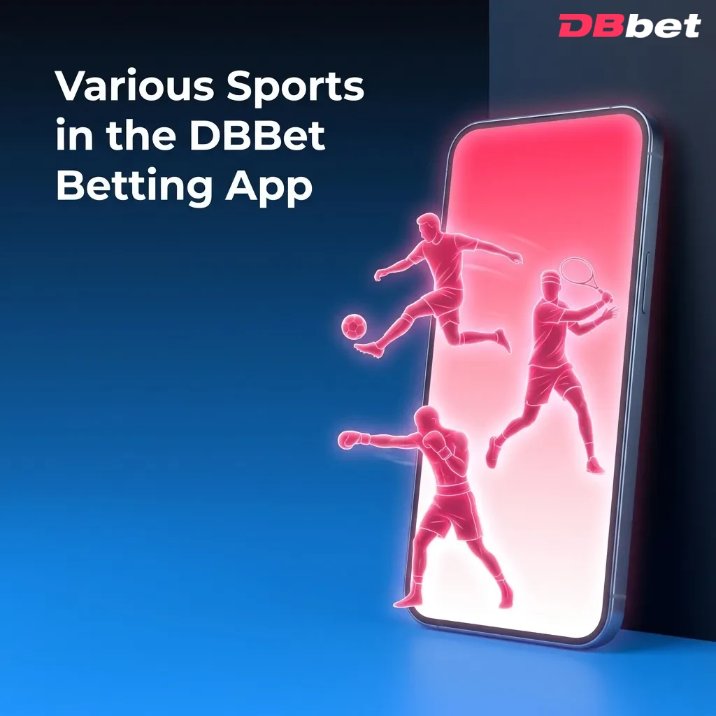 DBBet app screen showing betting options and live stats for cricket, football, kabaddi, tennis, basketball, esports, and more