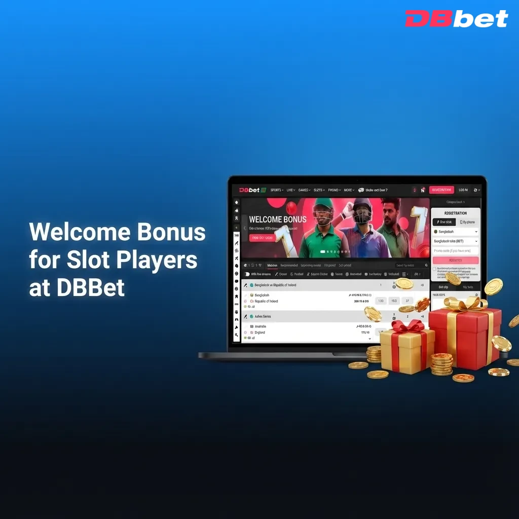 Colorful DBBet casino banner advertising slot welcome bonus up to €1,500 and 150 free spins for new and regular players