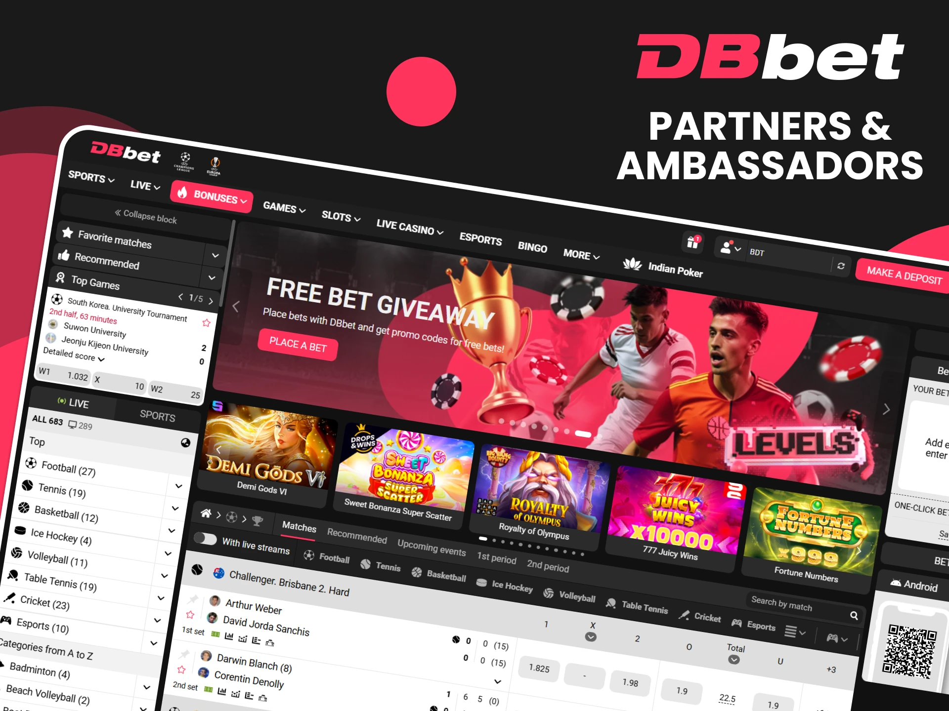 Find out about the partners and ambassadors of the DBbet website.