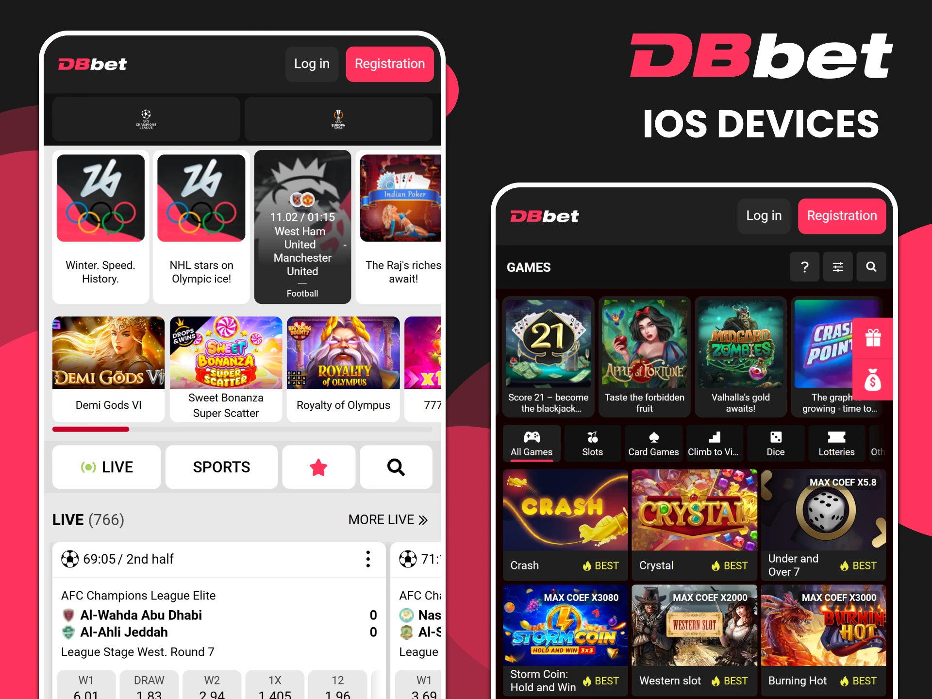 Use your iOS device for the DBbet app.