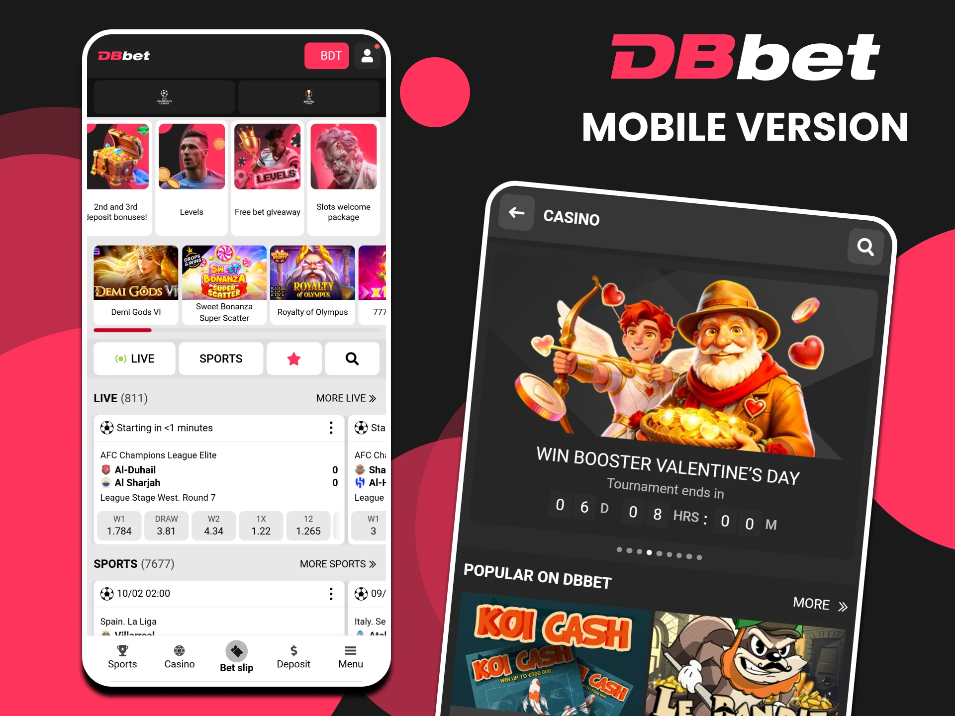 Visit the mobile version of the DBbet website.