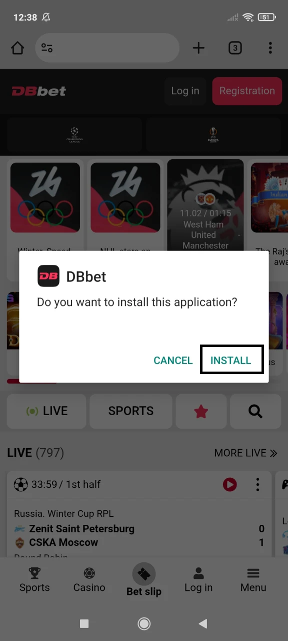 Install the DBbet app on Android to play Aviator.