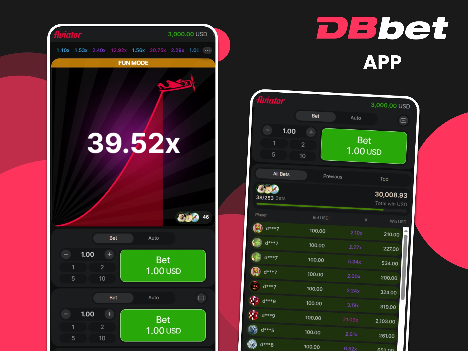 Play Aviator through the DBbet app.