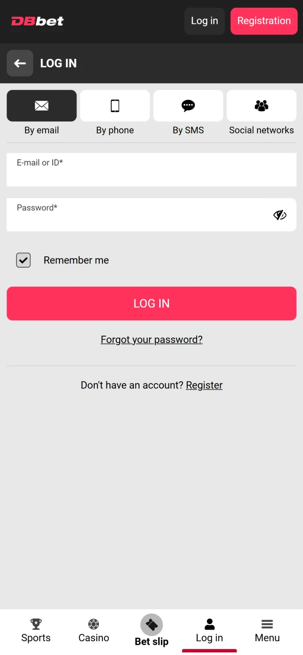 Log in to your DBbet account to play Aviator on iOS.
