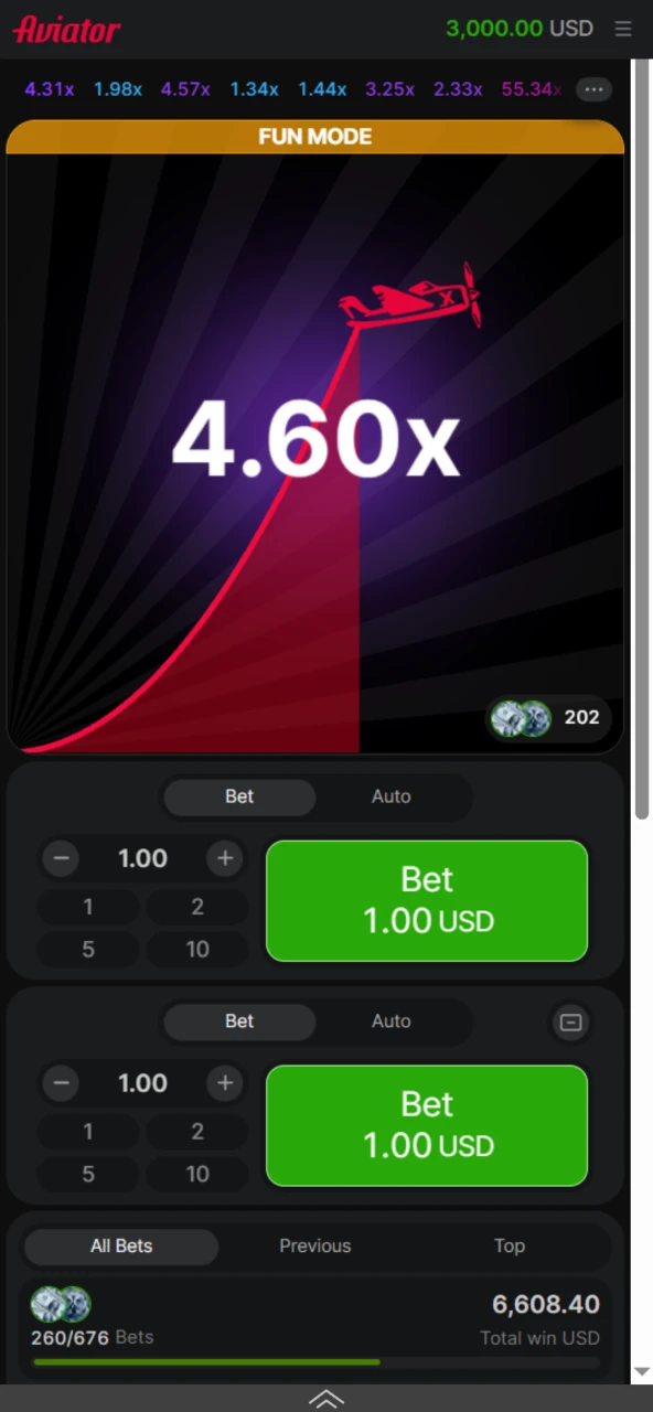 Launch the Aviator game on your iOS device.