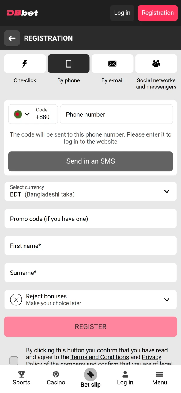 Register on the DBbet website to start betting on cricket.