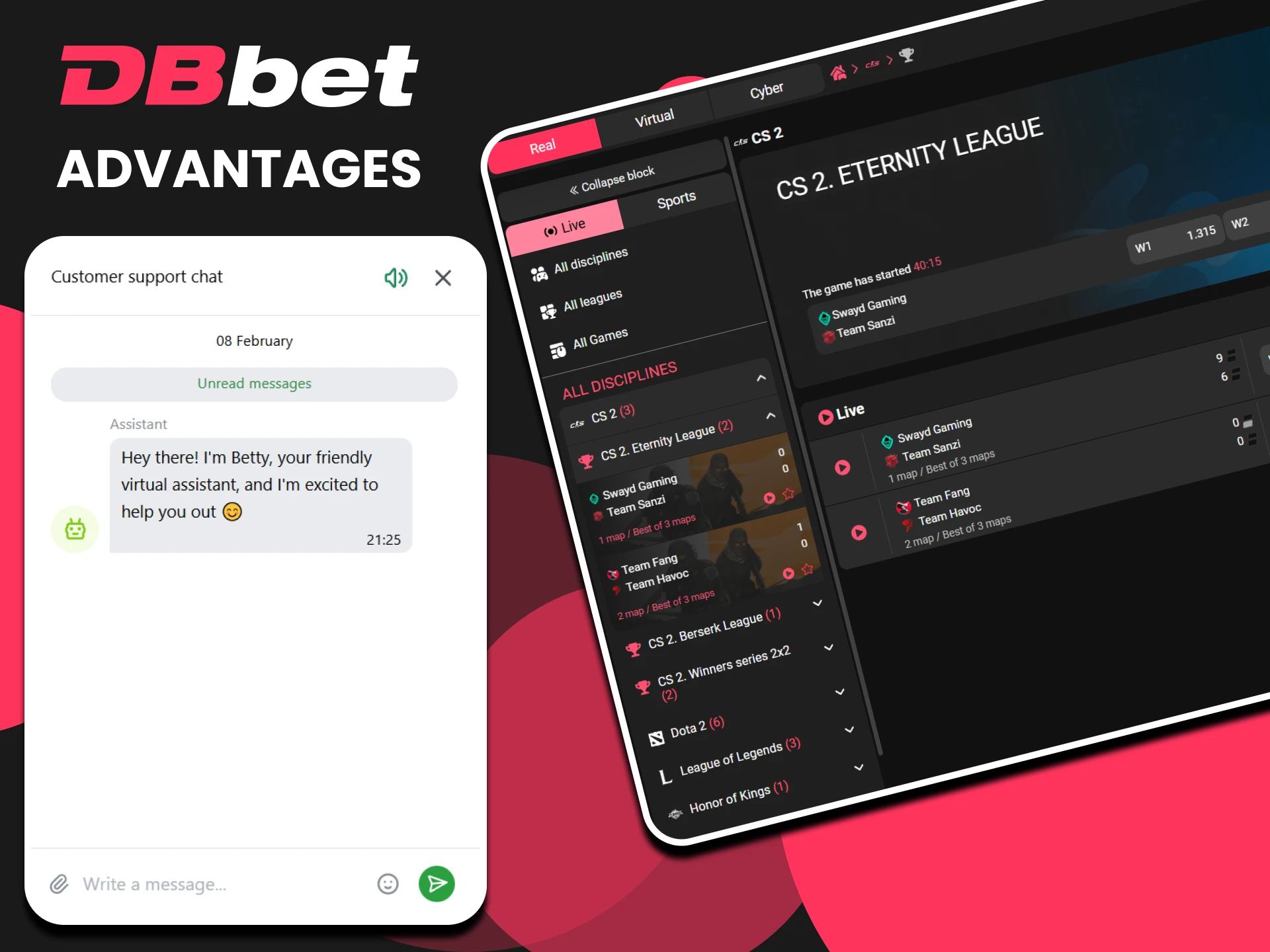 DBbet has many advantages for esports betting.