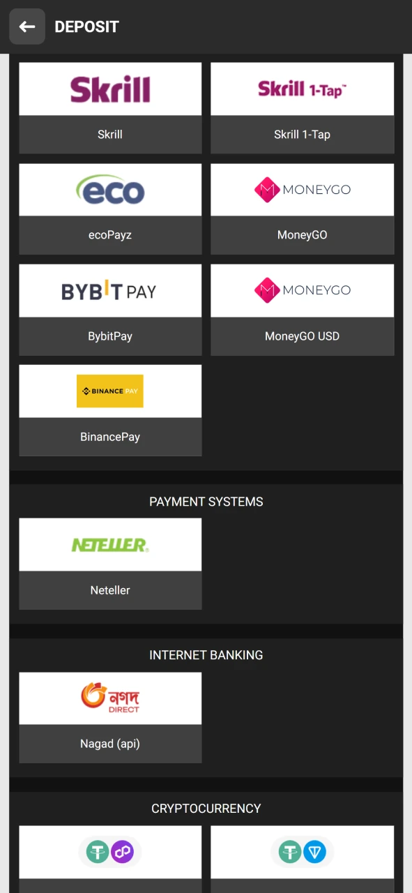 Top up your deposit for eSports betting with DBbet.