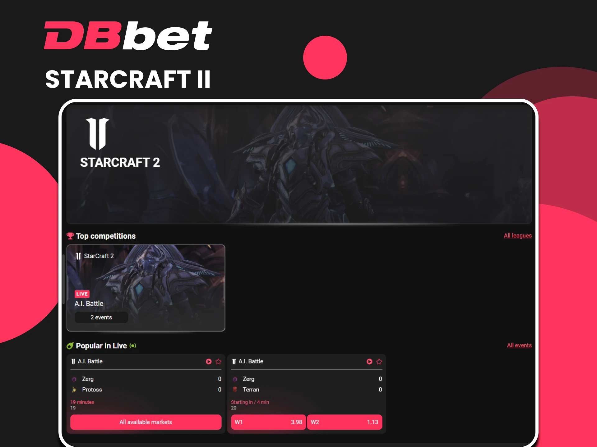 StarCraft 2 is ideal for betting on DBbet.