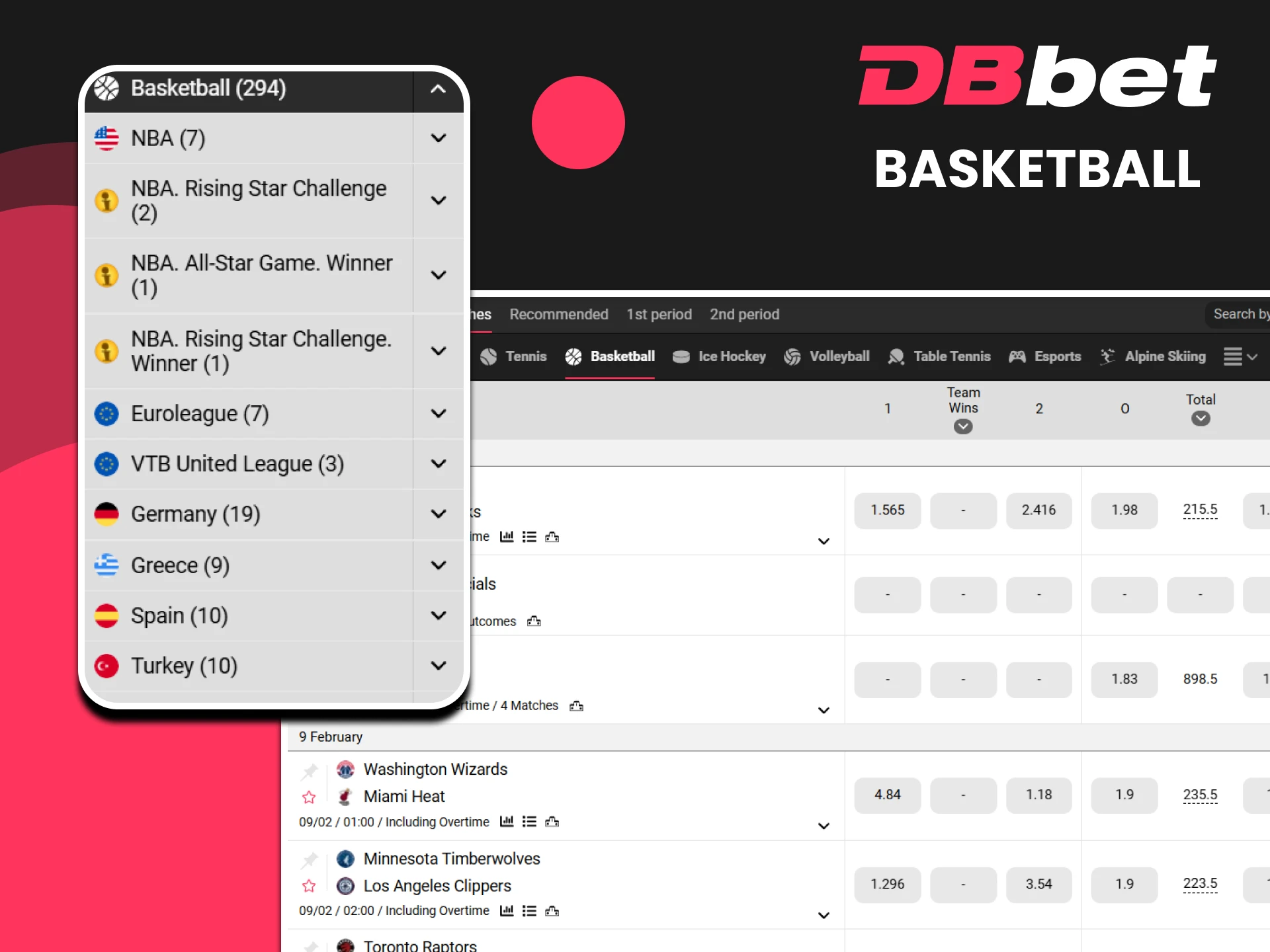 Place a bet on basketball and collect your winnings from DBbet.