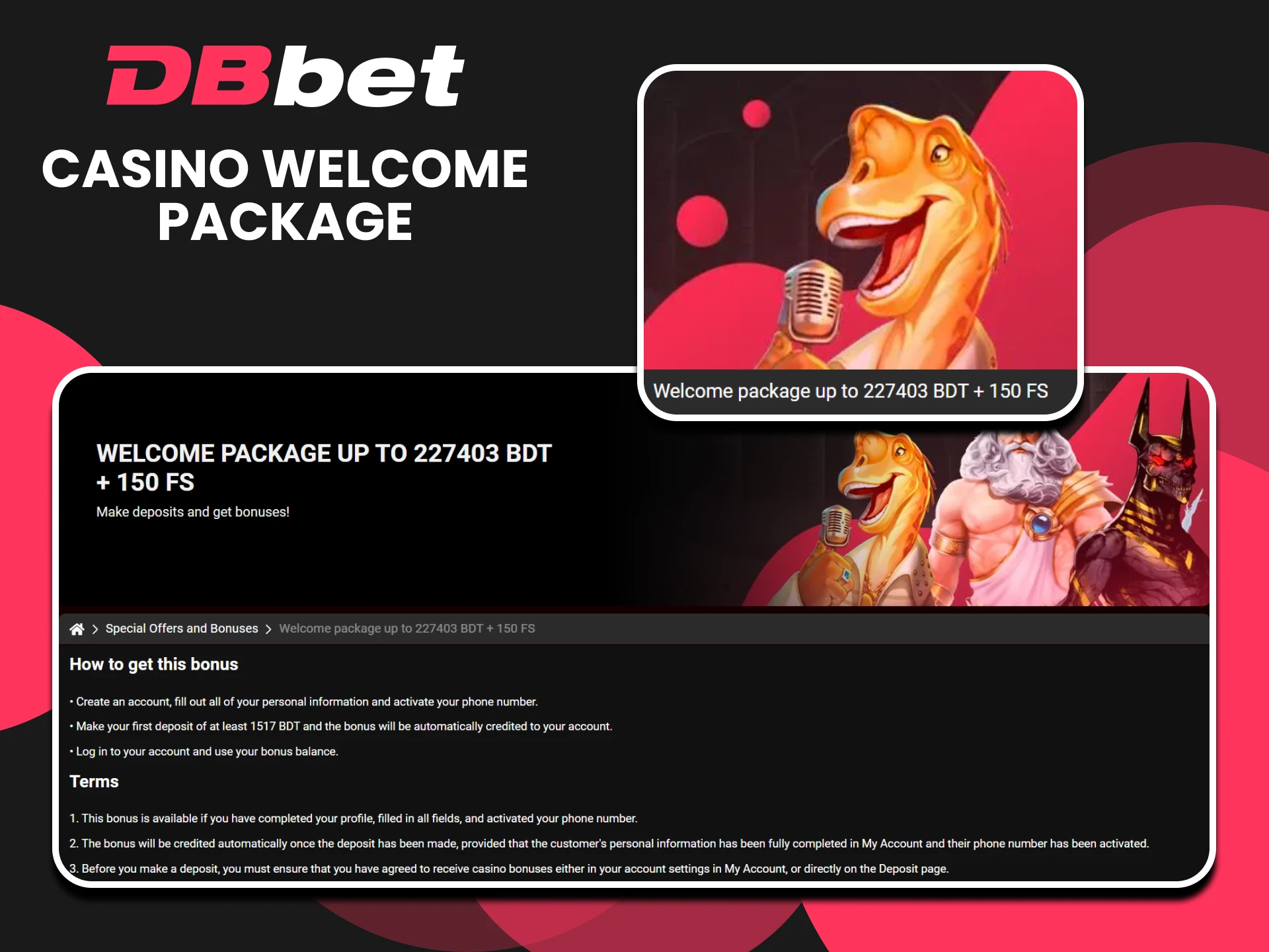 Casino lovers can expect a welcome bonus from DBbet.