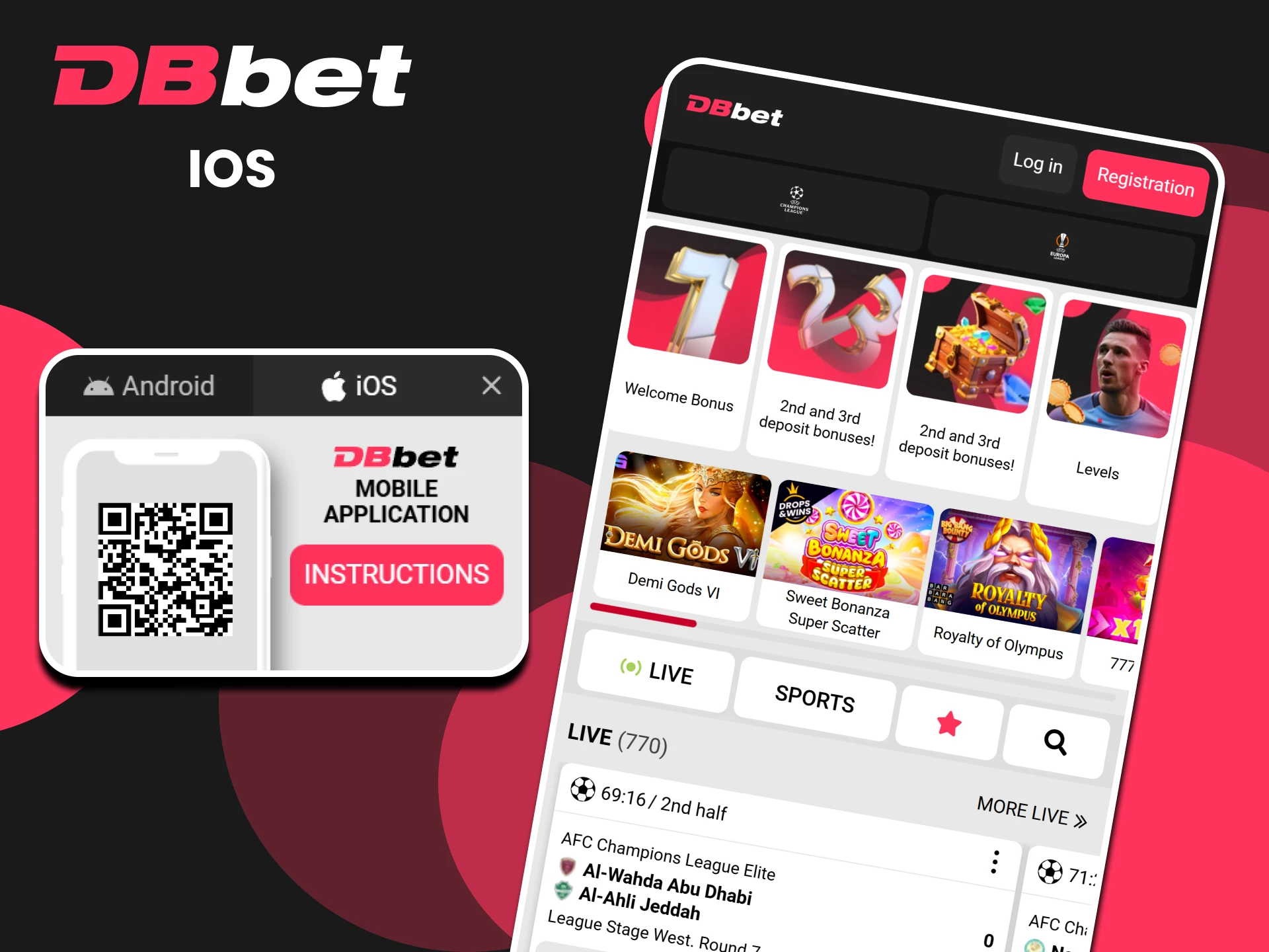 iOS users can download the DBbet app to their phone.