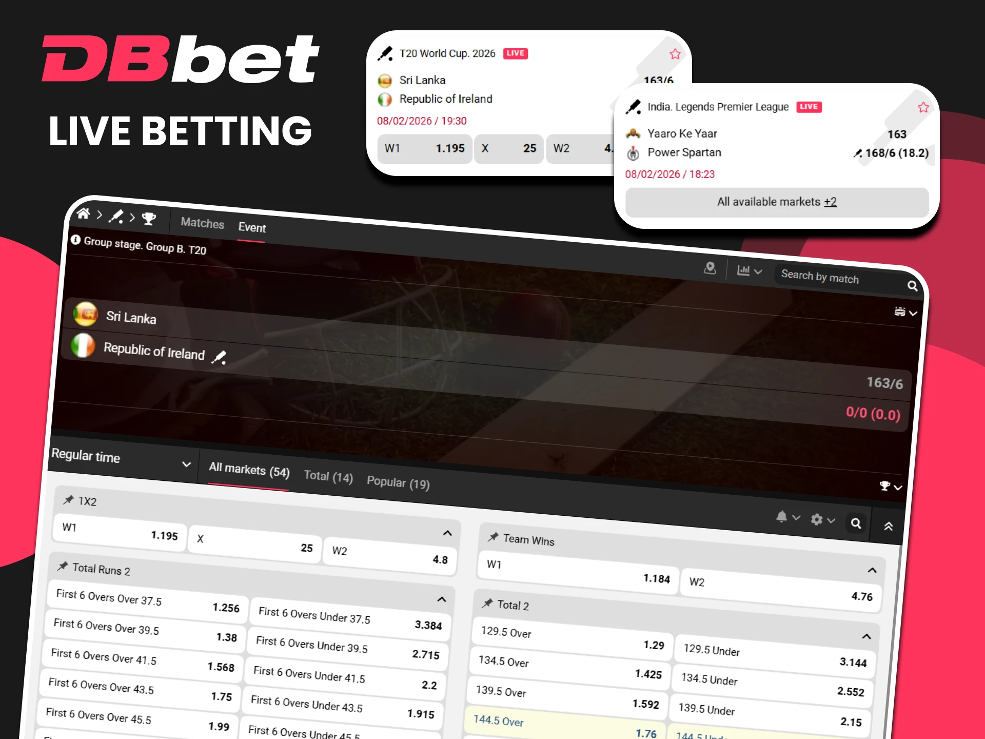 Place bets while watching sports events on DBbet.