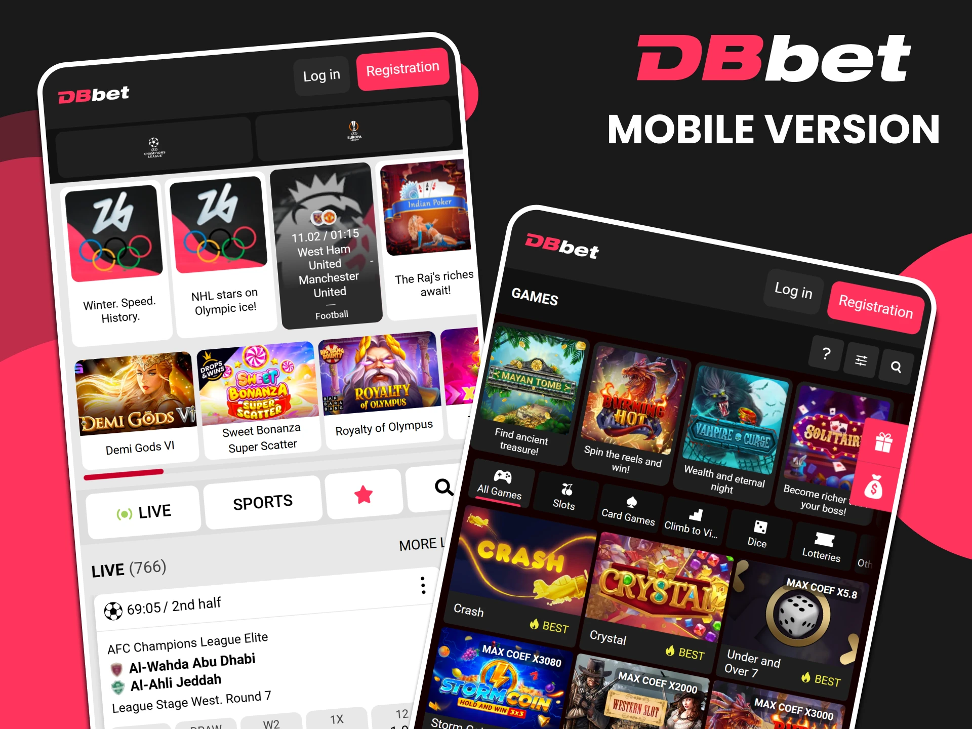 Use the mobile version of the DBbet website on your phone.