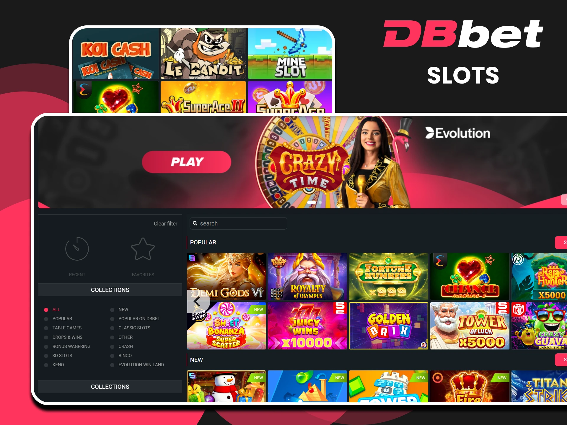 All possible slots games are available on DBbet.