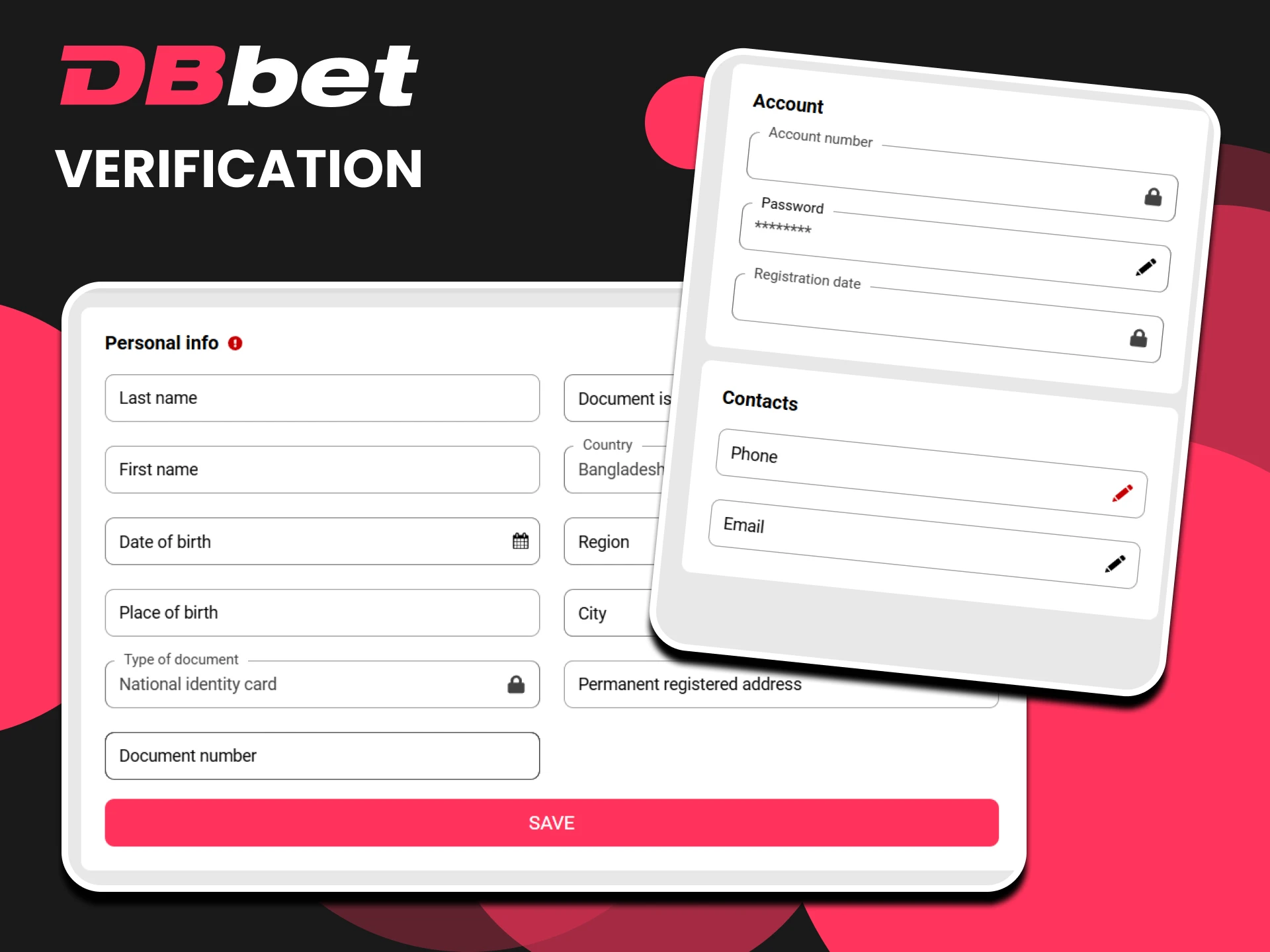 Before placing bets on DBbet, verification of your data is required.