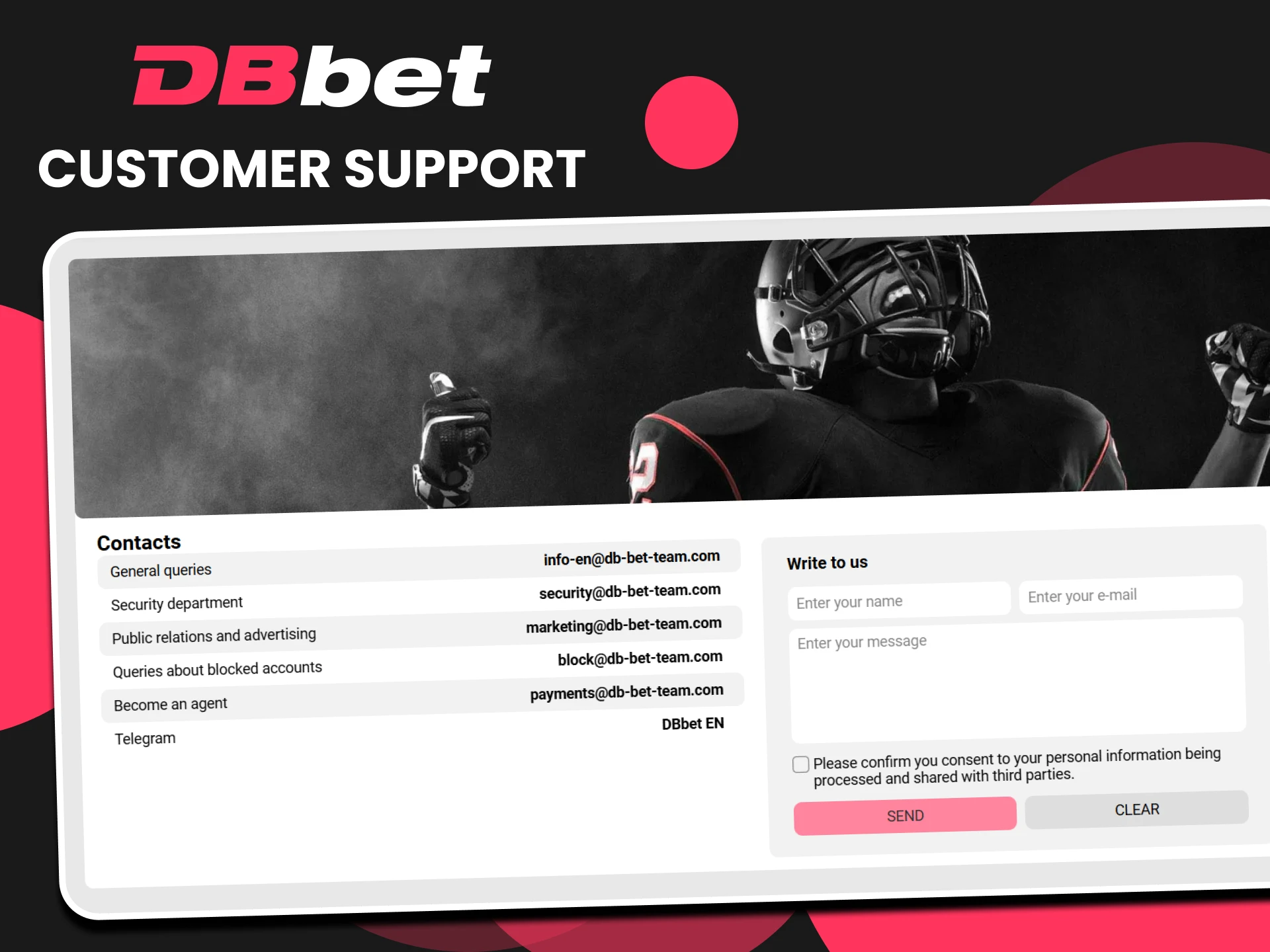If you have any questions about payment, you can contact DBbet support.