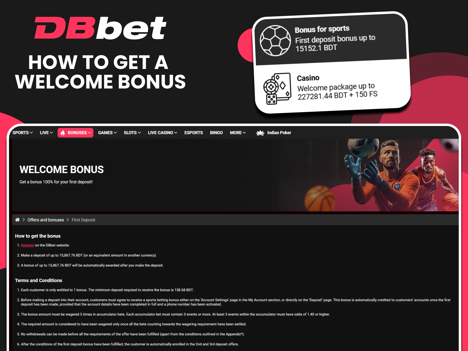 We'll tell you how to get a welcome bonus from DBbet.