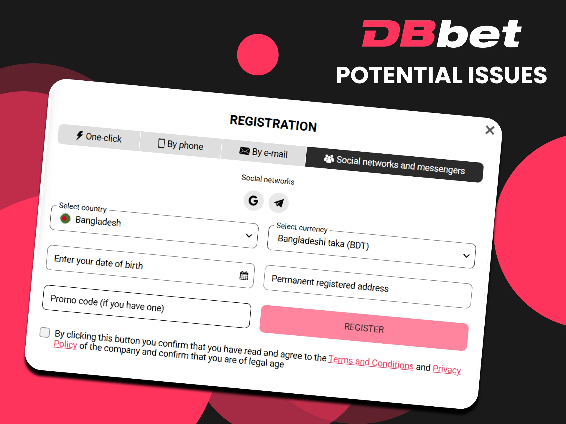 We will save you from problems with registration on DBbet.