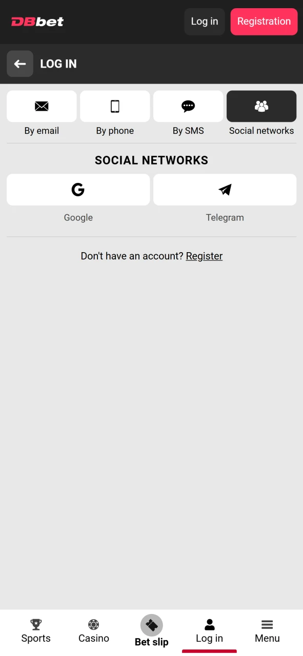 Log in to your personal account and enjoy slots from DBbet.